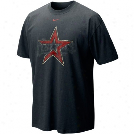 Houzton Astros Tshirts : Nike Houston Astros Black Stackdd Up Tshirts