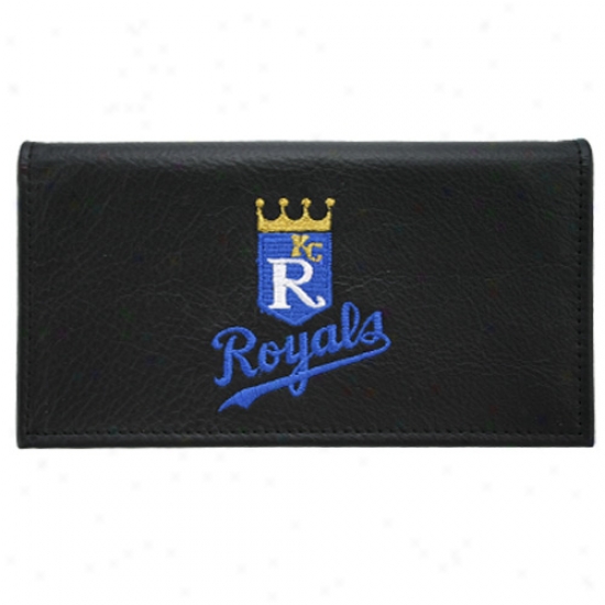 Kansas City Royals Black Embroidered Leather Checkbook Cover