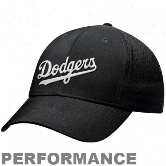 L.a. Dodgers Caps : Nike L..a Dodgers Black Swoosh Performance Flex Fit Caps