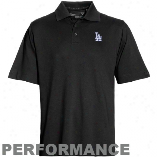 L.a. Dodgers Golf Shirt : Cutter & Buck L.a. Dodgers Black Championship Drytec Performance oGlf Shirt