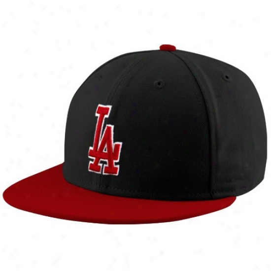 L.a. Dodgers Hats : New Era L.a. Dodgers Black-red League 59fifty Fitted Hats