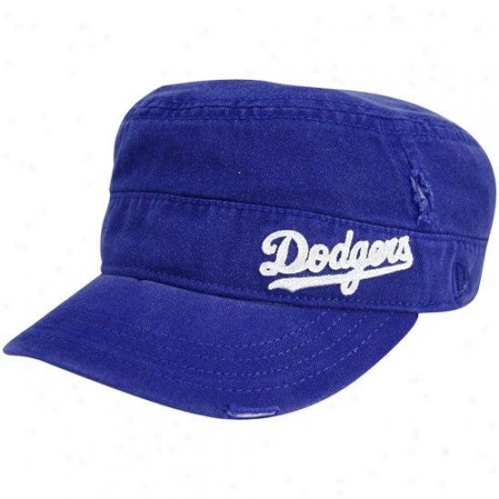 L.a. Dodgers Hats : New Era L.a. Dodgers Ladies Royal Blue Distressed Military Title Adjustable Hats