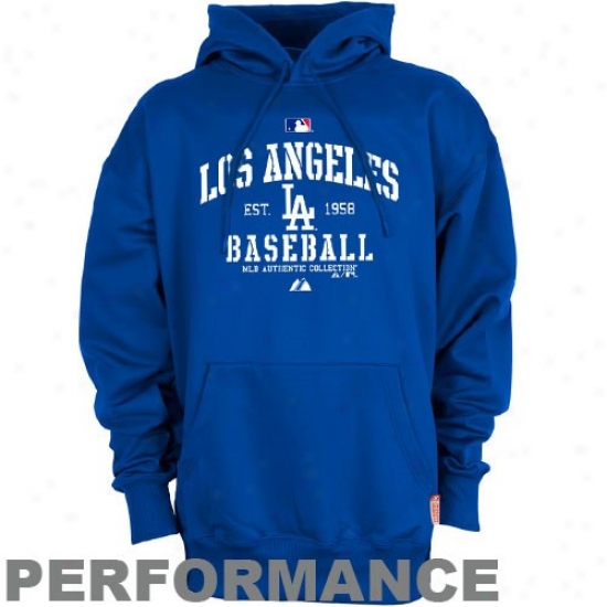 L.a. Dodgers Hoodie : Majestic L.a. Dodgers Royal Blue Ac Classic Therma Base Acting Hoodie