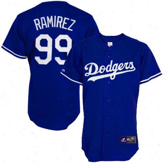 L.a. Dodgers Jersey : Majestic Manny Ramirez L.a. Dodgers Replica Jerwey-royal Blue