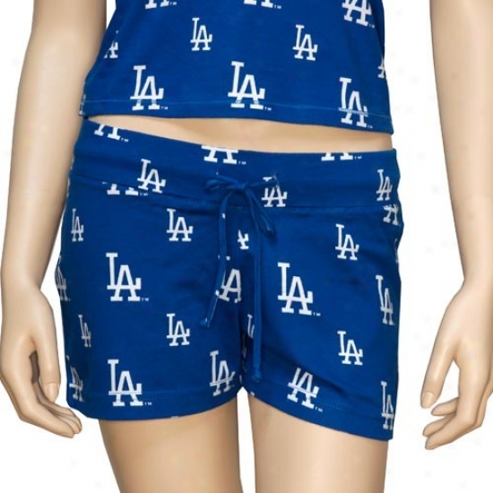 L.a. Dodgers Ladies Royal Blue Tandem Shorts