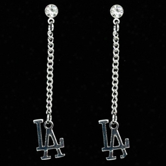 L.a. Dodgers Ladies Sterlong Silver Dangle Fascinate Stigmatize  Earrings