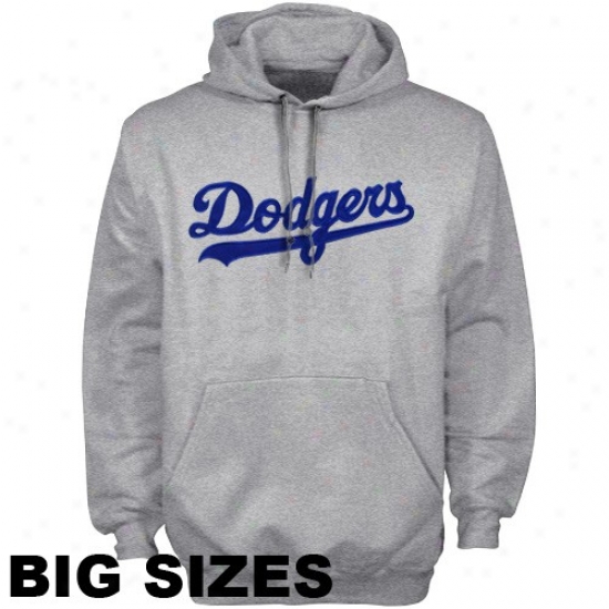 L.a. Dodgers Sweatshhirt : Majestic L.a. Dodgers Ash Tackle Twill Classic Big Sizes Sweatshirt
