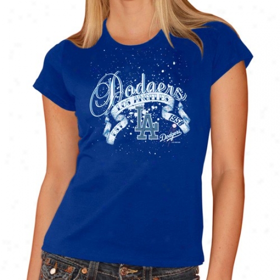 L.a. Dodgers T Shirt : L.a. Dodgers Ladies Royal Blue Banner TS hirt