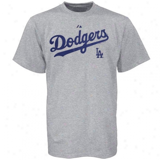 L.a. Dodgers T-shirt : Majestic L.a. Dodgers Ash Series Sweep T-shirt