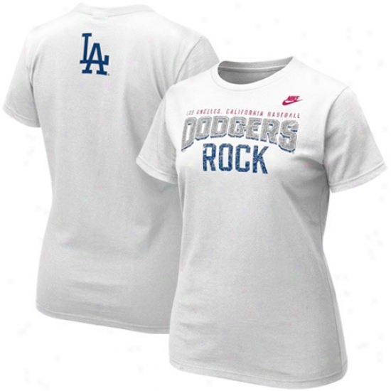 L.a. Dodgers Tee : Nike L.a. Dodgers Ladies White oCoperstown Rock Tee