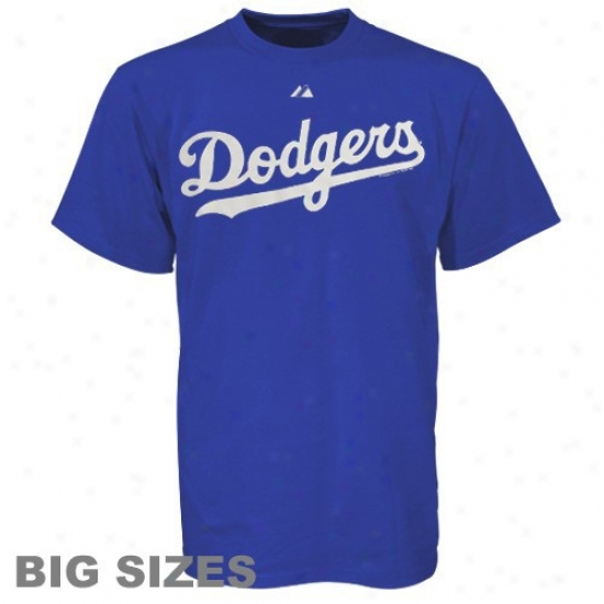 L.a. Dodgers Tees : L.a. Dodgers Royl Blue Big Sizes Wordmark Teds