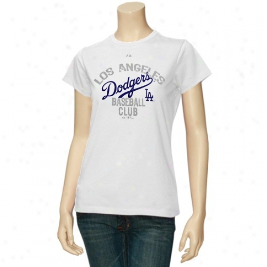 L.a. Dodgers Tees : Majestic L.a. Dodgers Ladies Wniye Club Sunburst Tees