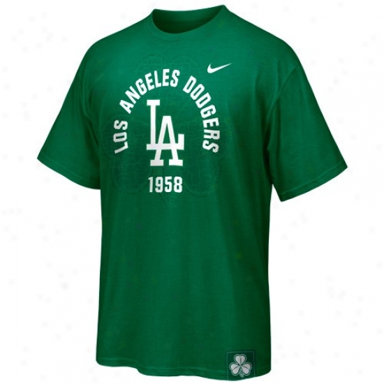L.a. Dodgers Tees : Nike L.a. Dodgers Kelly Green St. Paddy's Day Washed Tees