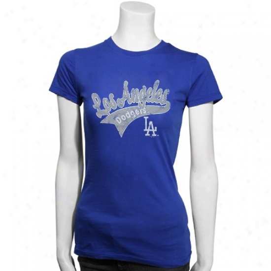 L.a. Dodgers Tshirt : L.a. Dodgers Royal Bleu Ladies Tunic Length Crew Tshirt