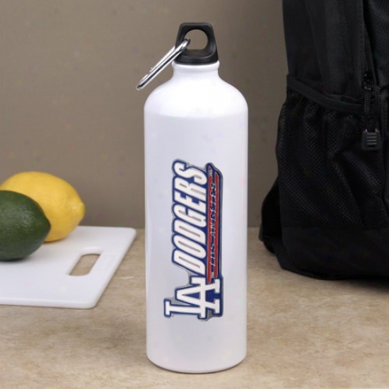 L.a. Dodgers White Aluminum Water Bottle