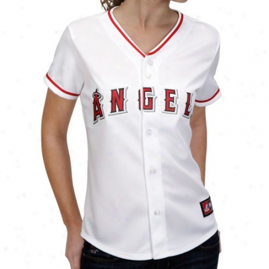 Los Angeles Angels Of Anaheim Jerseys : Majestic Los Angeles Angels Of Anaheim Ladies White Replica Jerseys