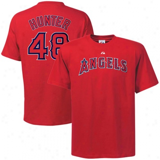 Los Angeles Angels Of Anaheim Shirts : Majestic Los Angeles Angels Of Anaheim #48 Torii Hunter Yoyth Red Player Shirts