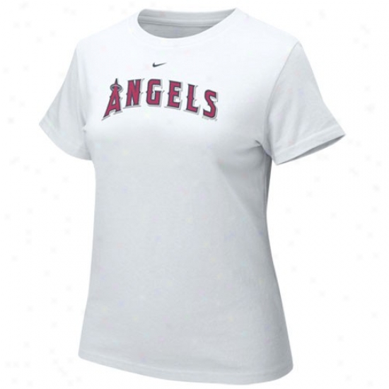 Los Angeles Angels Of Anaheim Shirts : Nike Los Angeles Angels Of Anaheim Ladies White Arch Crew Shirts