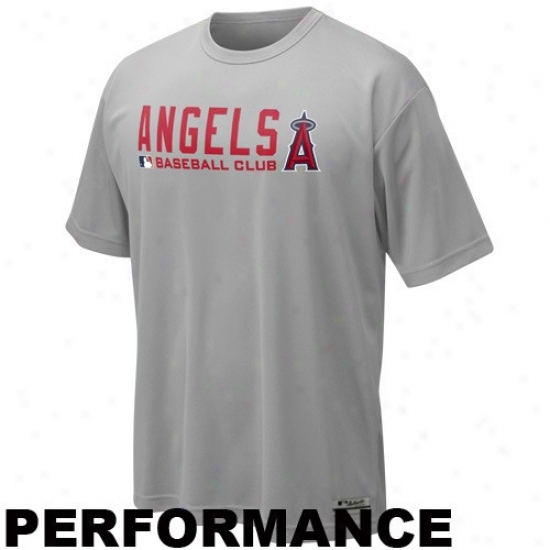 Los Angeles Angels Of Anaheim T-shirt : Nike Los Angeles Angels Of Anaheim Gray Dri-fit Team Issue Performance Top