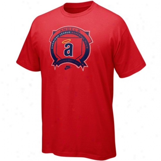 Los Angeles Angels Of Anaheim Tshirts : Nike Los Angeles Angels Of Anaheim Red Cooperstown Hey Batta Batta Tshirts