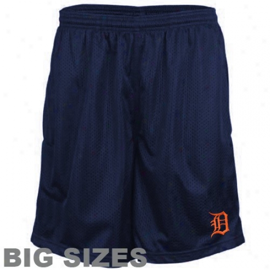 Majestic Detroit Tigers Navy Blue rCossbar Big Sizes Shorts