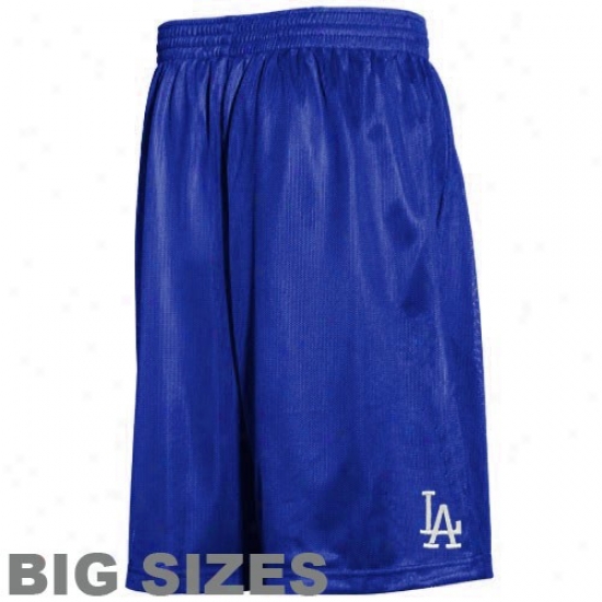 Majestic L.q. Dodgers Royal Blue Crossbar Big Sizes Shorts