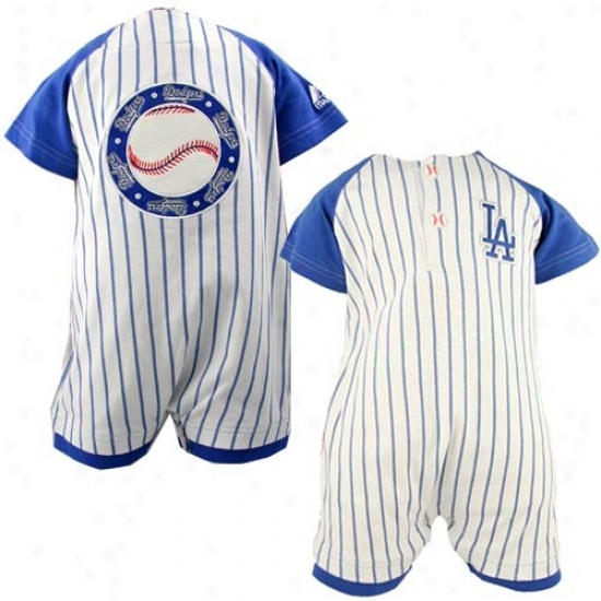 Elevated L.a. Dodgers White Pinstripe Infant Baseball Romper