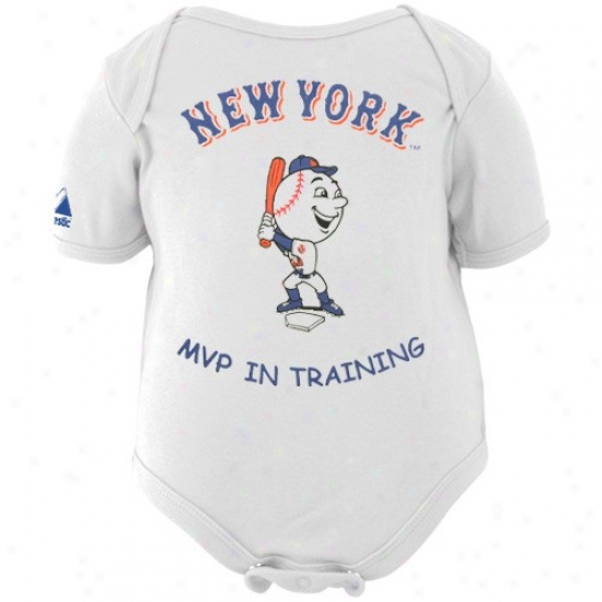 Majestic Repaired York Mets Infant White Mvp In Training Creeper