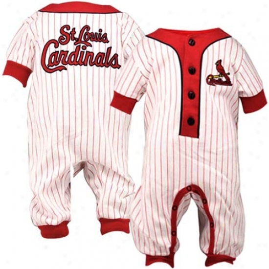 Majestic St Louis Cardinals Infant Red Pinstripe Coveralls
