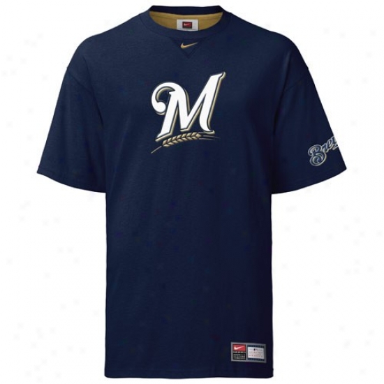 Milwaukee Brewerrs Attire: Nike Milwaukee Brewers Navy Melancholy Harness T-shirt