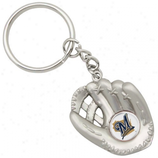 Milwaukee Brewers Baseball Glove Keychain