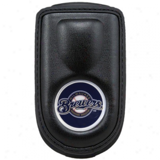 Milwaukee Brewers Black Leather Cell Phone Case