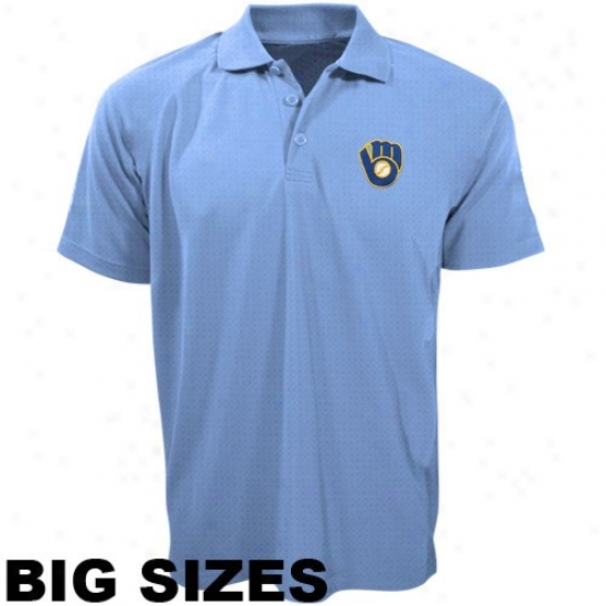 Milwaukee Brewers Clothing: aMjestic Milwaukee Brewers Light Blue Pebbles Big Sizes Polo