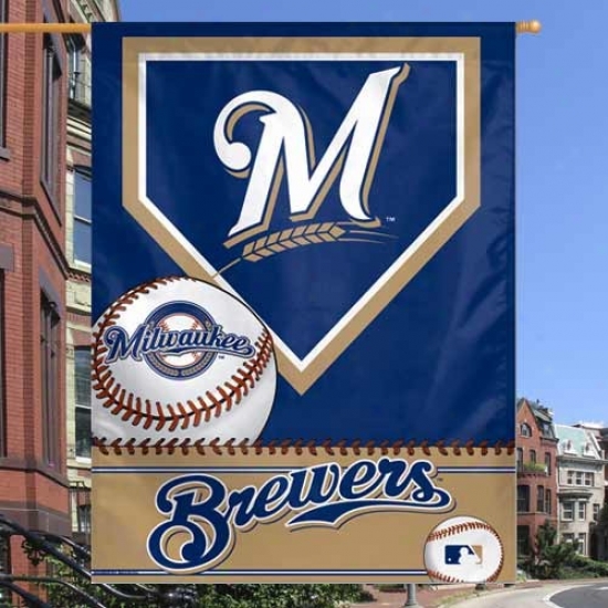 Milwaukee Brewers Flags : Milwaukee Brewers 27'' X 37'' Home Plate Vertiical Flags Flags