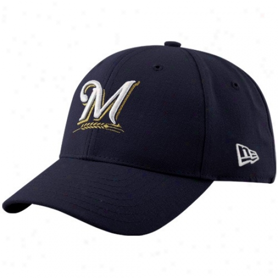 Milwaukee Brewers Gear: Starting a~ Era Milwaukee Brewers Navy Blue Pinch Hitter Adjustable Hat