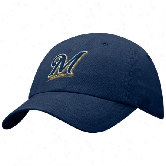 Milwaukee Brewers Hat : Nike Milwaukee Brewers Ladies Navy Blue Campus Adjusabpe Hat