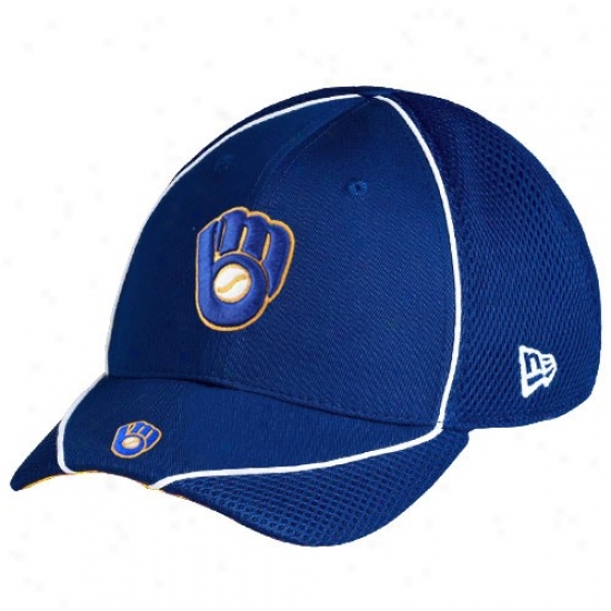 Milwaukee Brswers Hats : New Era Milwaukee Brewers Royal Blue Neo Opus Stretch Fit Haats