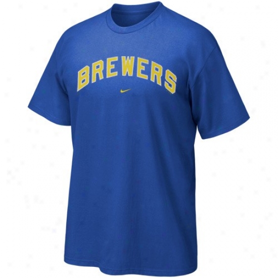 Milwaukee Brewers Tees : Nike Milwaukee Brewers Youth Royal Blue Cooperstown Tees