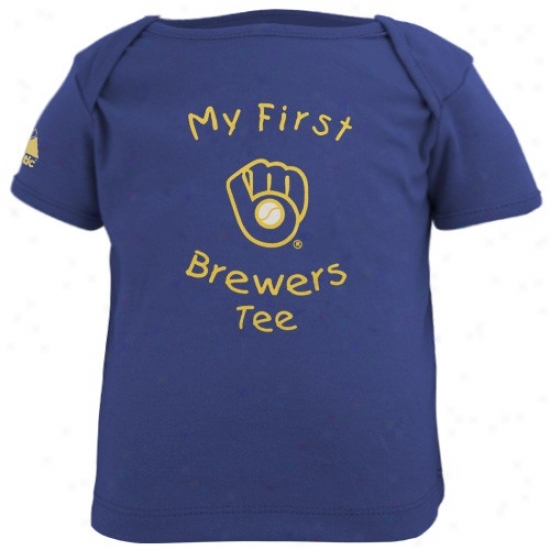 Milwaukee Brewers Tshirt : Majestic Milwaukee Brewers Infant Navy Blue My First Tshirt Tshirt
