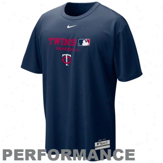 Minnesota Twins Attire: Nike Minnesota Twins Navy Blue Nikefit Team Issue Performance T-shirt