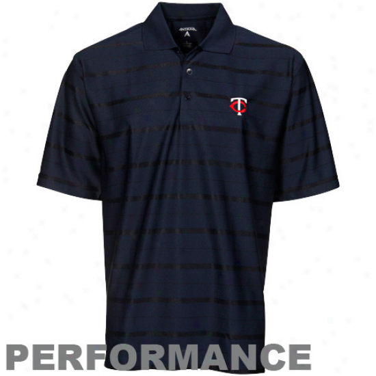 Minnesota Twins Golf Shirts : Antigua Minnesota Twins Black Vigor Perforamance Golf Shirts