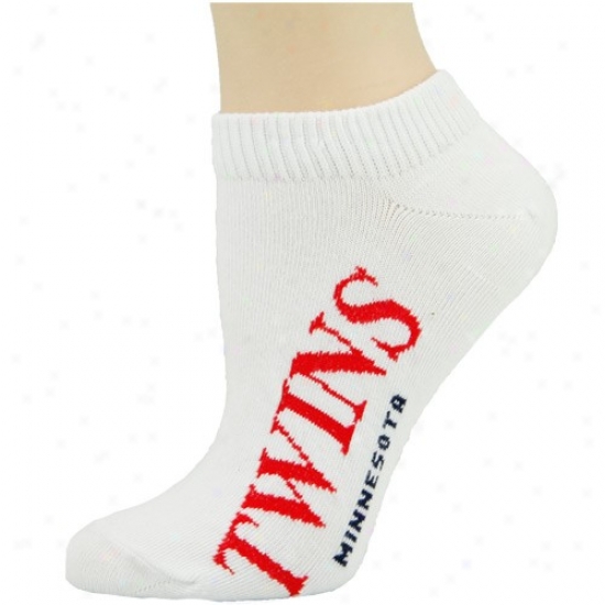 Minnesota Twins Ladoes White Team Name Ankle Socks