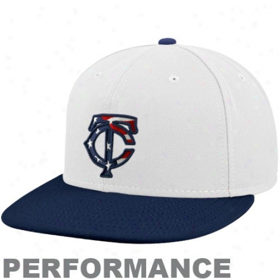 Minnesota Twins Mercandise: New Era Minnesota Twins White-navy Blue Stars & Stripes On-field 59fifty Fitted Performance Hat