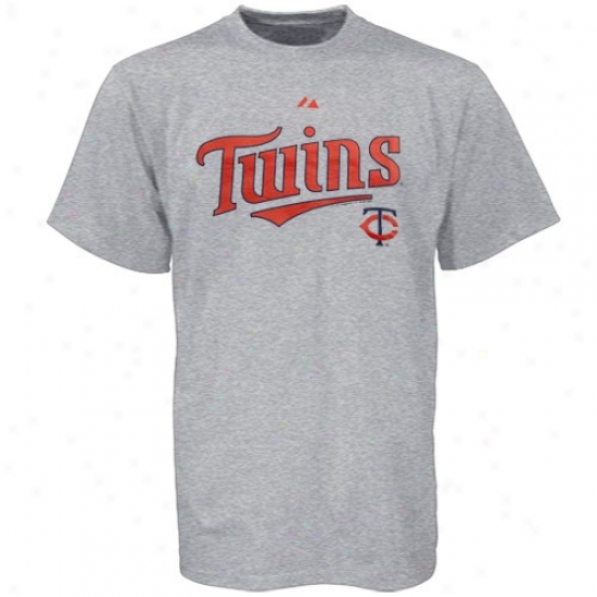 Minnesota Twins T-shirt : Majestic Minnesota Twins Ash Series Swep Short Sleeve T-shirt
