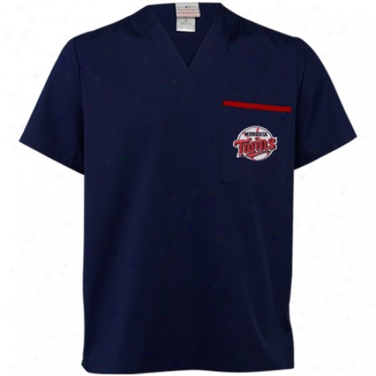 Minnesota Twins Tshirt : Minnesota Twins Navy Blue Scrub Top