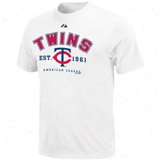 Minnesota Twins Tshirts : Majestic Minnesota Twins White Base Stealer Tsuirts