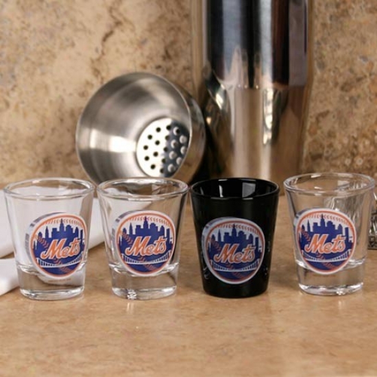 New York Mets 4-pack High Definition Shot Glass Set