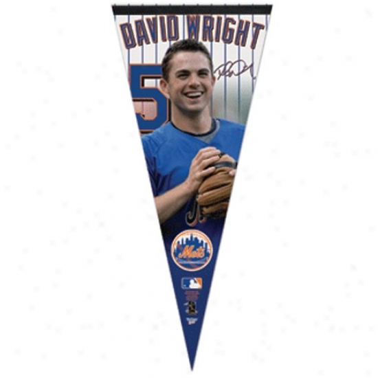 New York Mets #5 David Wright 17'' X 40'' Premium Felt Idler Pennant
