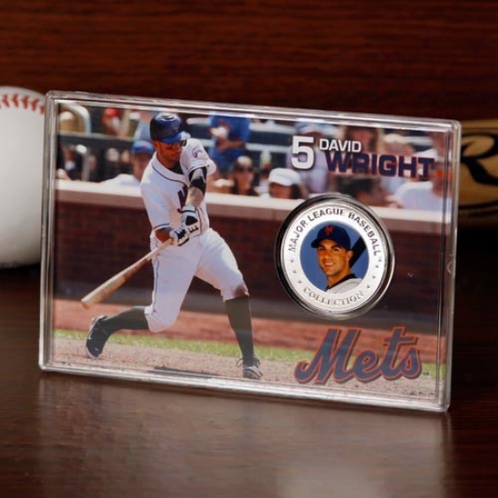 Starting a~ York Mets #5 David Wright Silvery Plate Coin Card