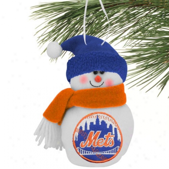 Novel York Mets 6'' Plush Snowman Ornament
